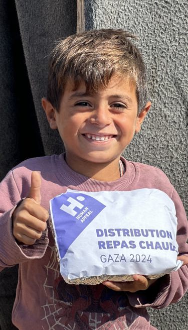 Distribuez des repas chauds à Gaza