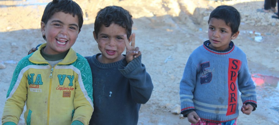 Distribution de farine aux réfugiés syriens